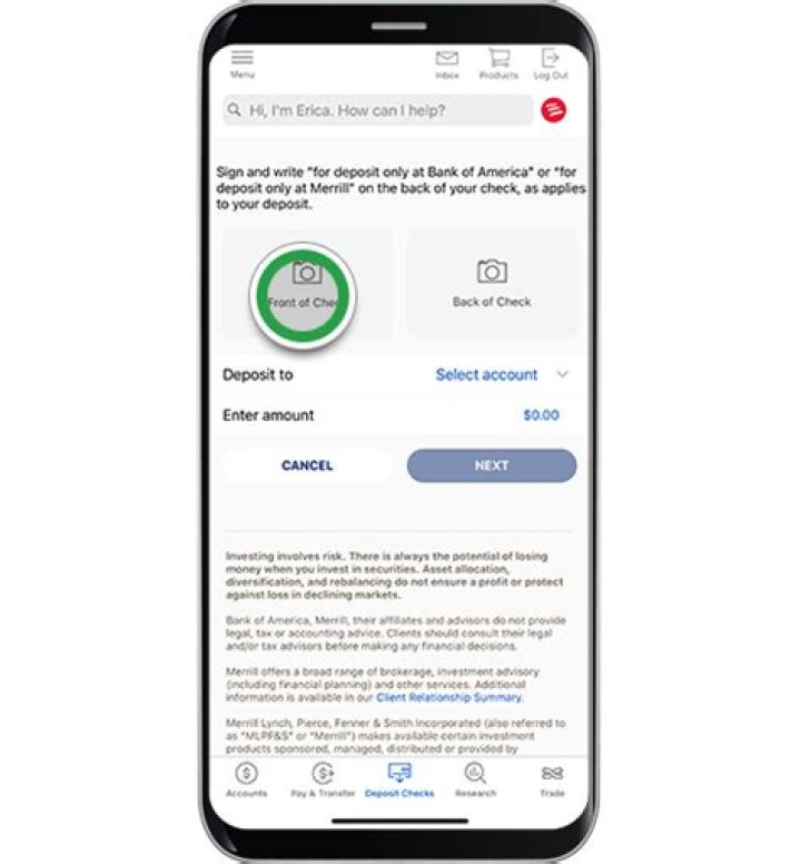 Is Bank of America mobile check deposit instant?