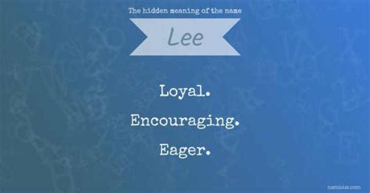 What does Lee mean name?