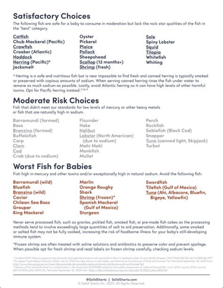 What fish can babies eat?