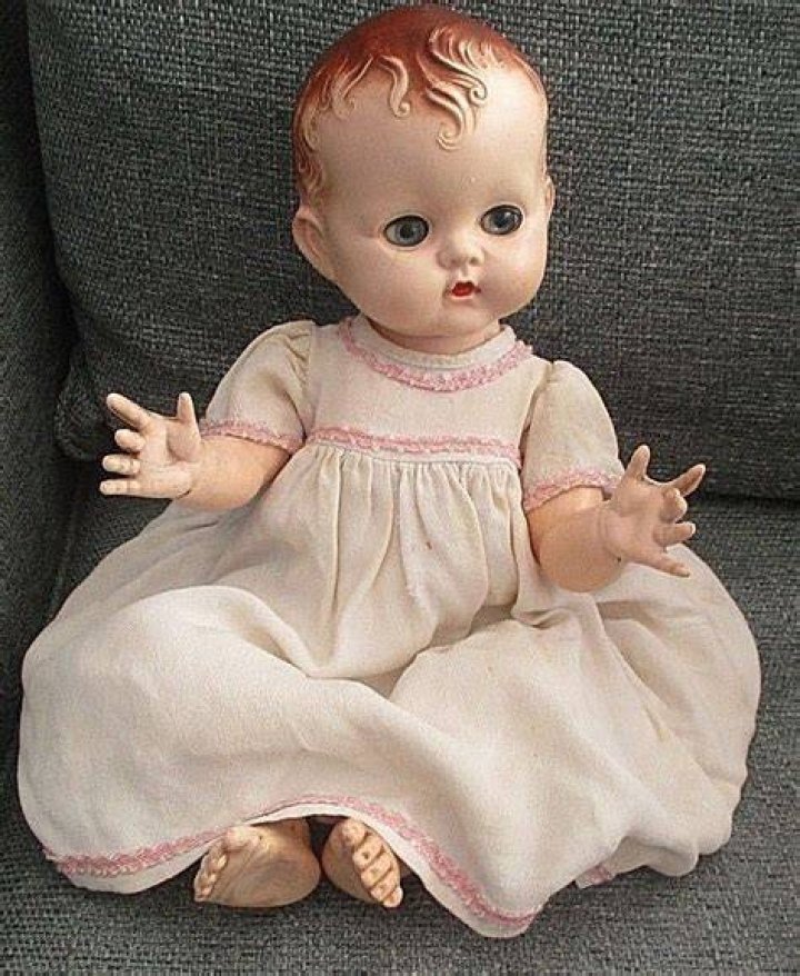 What were dolls made of in the 1950s?