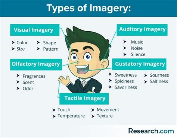 Which of the following is an example of visual imagery?